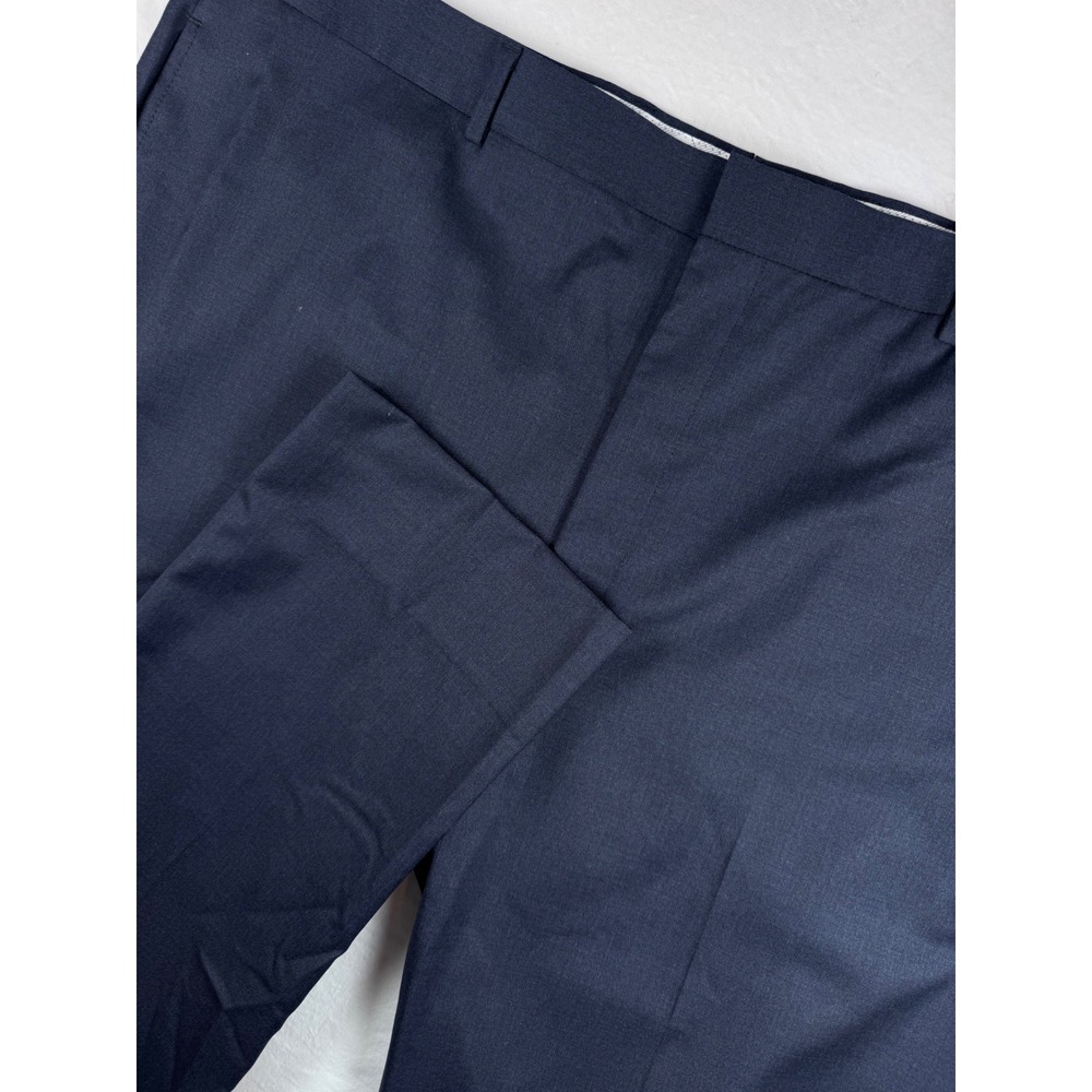 Brooks Brothers 1818 Milano Fit Dress Pants Mens 45x31 Navy Blue Wool Flat Front